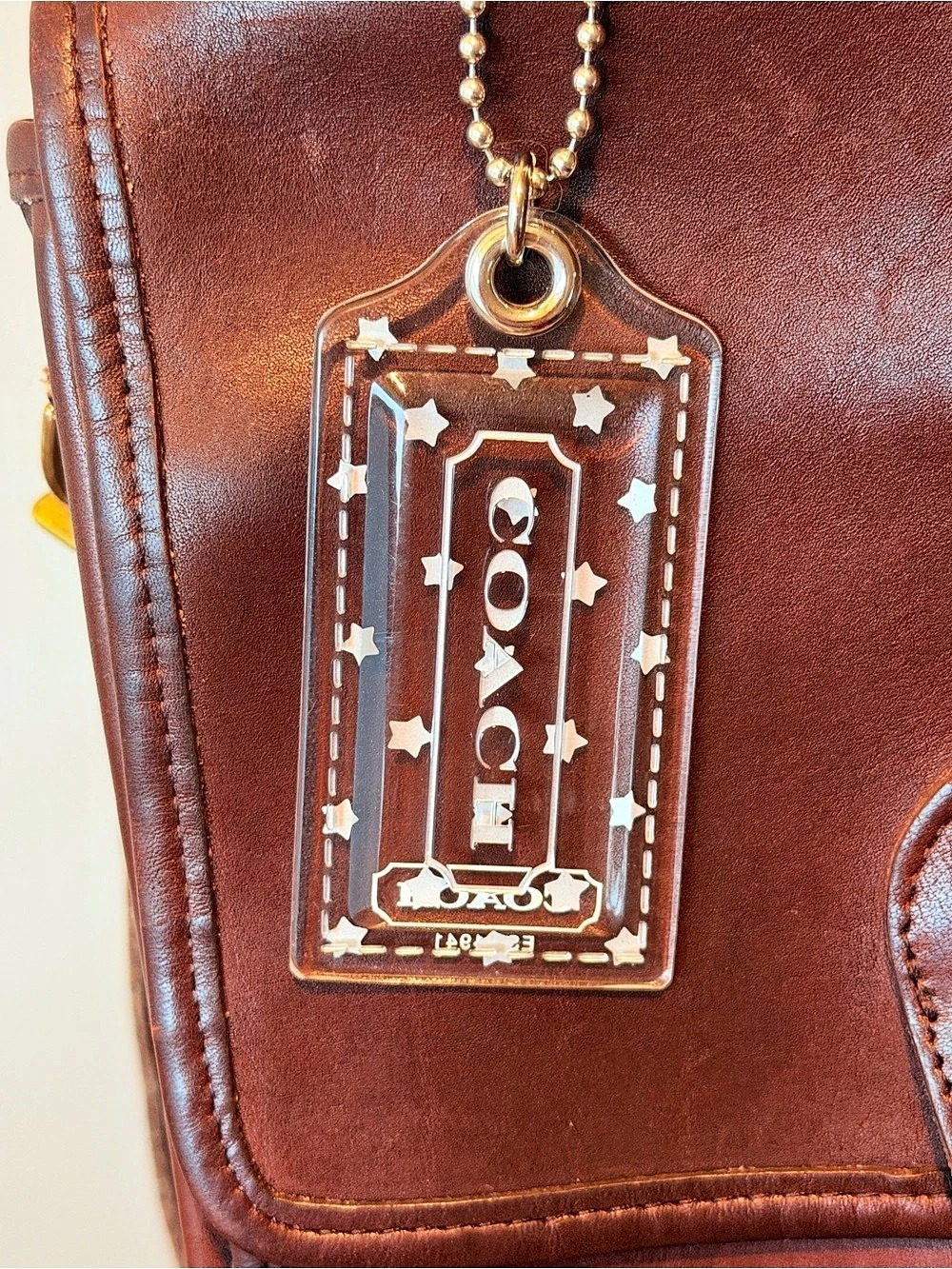 Coach Poppy Star Clear Acrylic Hangtag Bag Charm